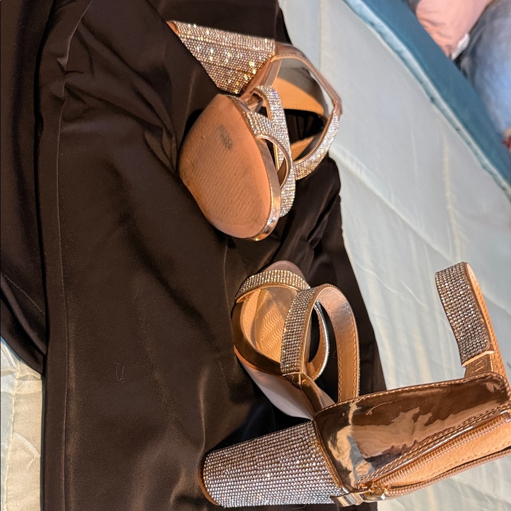 Windsor Rhinestone Embellished Tan Heels